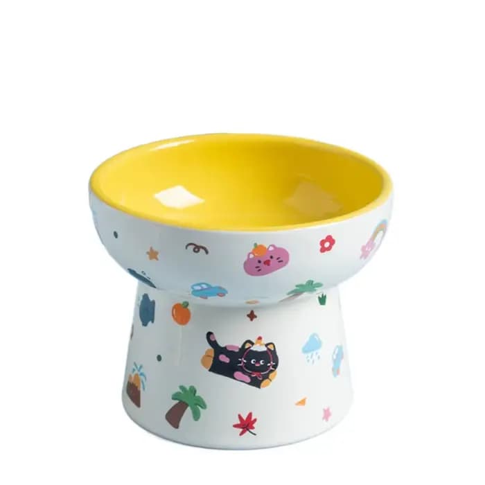 Bol en céramique pour chat, bouche plate/inclinée, anti-renversement, bol pour nourriture pour chien