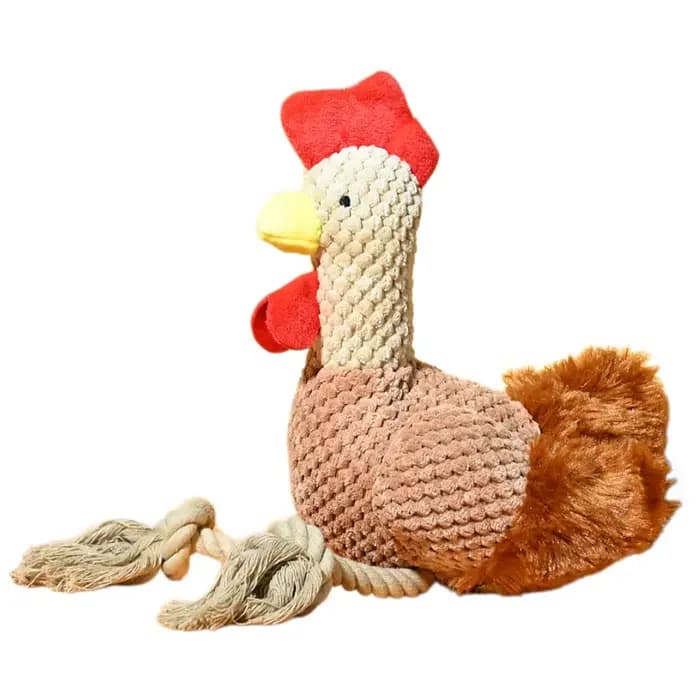 Jouet créatif pour animaux de compagnie : coq en peluche sonore fabriqué en tissu de haute qualité, 