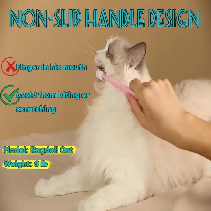TONG-Brosse à dents en silicone souple pour petit chien et chat, étui de soins dentaires, facile à m