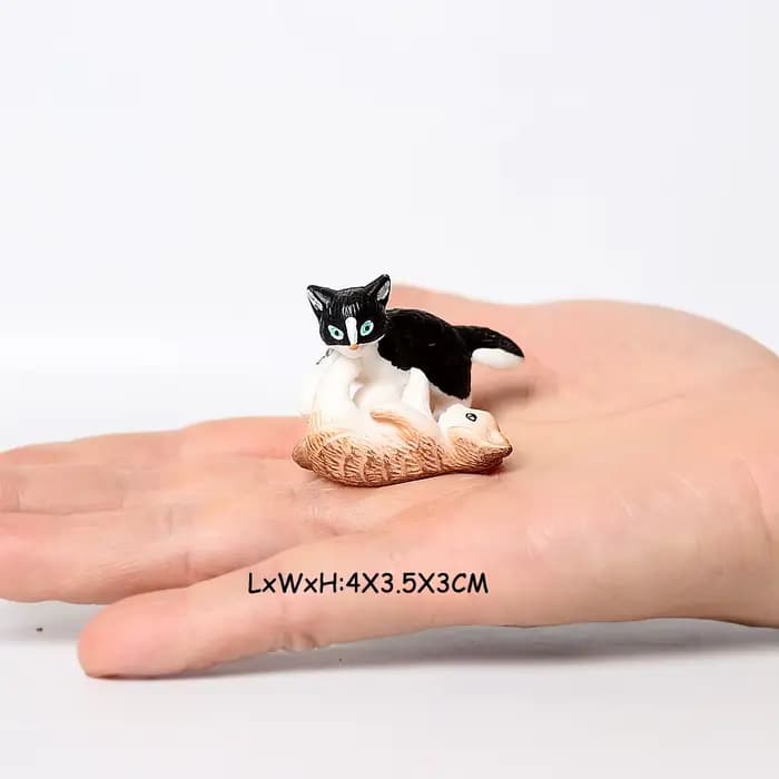 Figurines de chat de jeu réalistes, chats en diverses Positions assises et de couchage, garniture de