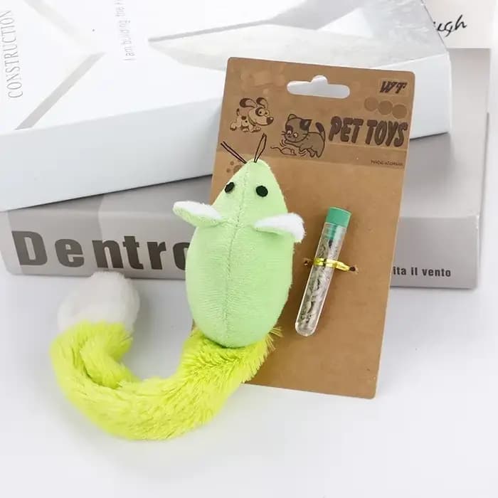 Fournitures pour chats, jouets pour animaux de compagnie, souris en peluche à longue queue avec herb