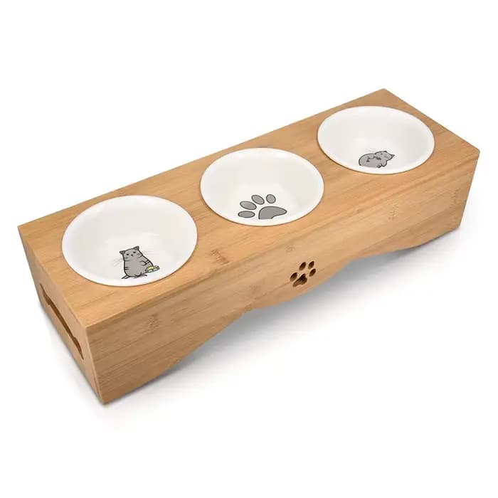 Bol d'eau en céramique pour animaux de compagnie, chien, chat, mangeoire lente, support à cadre en b