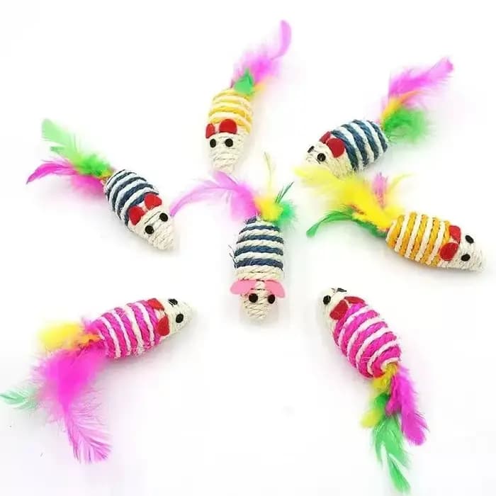Jouets pour animaux de compagnie et souris, 100 pièces/lot, à mâcher, en Sisal, à gratter, entraînem