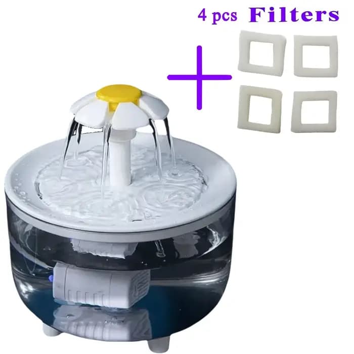 Fontaine à eau pour animaux de compagnie avec 4 filtres, filtre automatique, distributeur d'eau élec