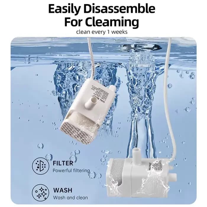 ROJECO-Pompe à Eau pour Fontaine à Eau Transparente pour Chat, Distributeur d'Eau pour Animal de Com