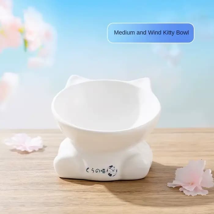 Bol pour chat de Style japonais, Double bol en céramique, bol de nourriture Anti-coup, bol pour chie