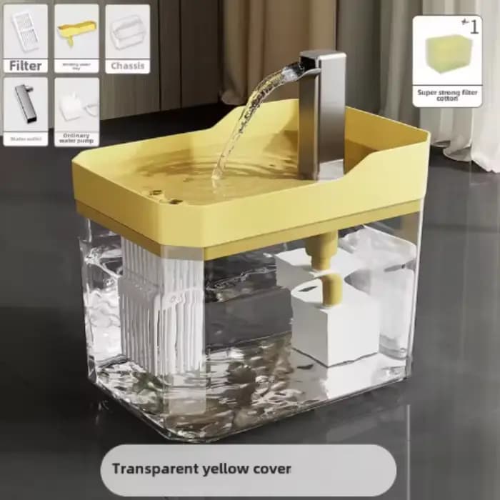 Fontaine à eau pour chat USB avec filtre automatique, transparente, anti-séchage, distributeur à rec