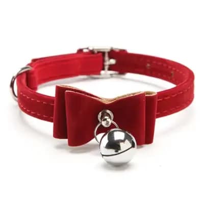 Collier élastique de sécurité pour chat, nœud papillon avec cloche, petit chien, chat, velours doux 