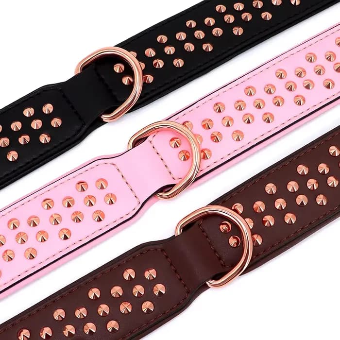 Collier en cuir clouté pour animaux de compagnie, réglable, durable, grand, moyen, grand, chiot, pit