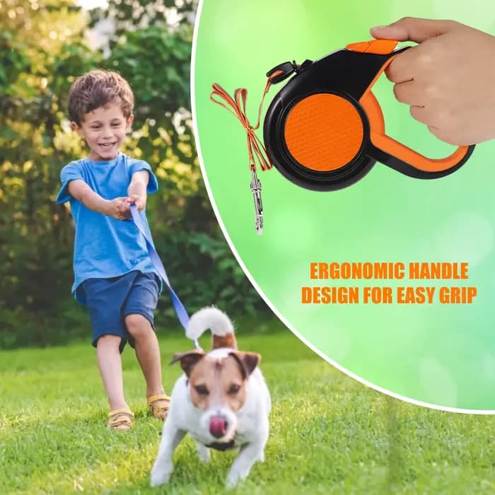 Laisse de marche rétractable pour animaux de compagnie, robuste, avec bande réfléchissante solide, p