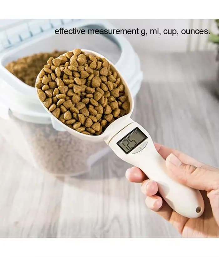 Cuillère à mesurer les aliments pour animaux de compagnie, tasse à mesurer électronique pour aliment