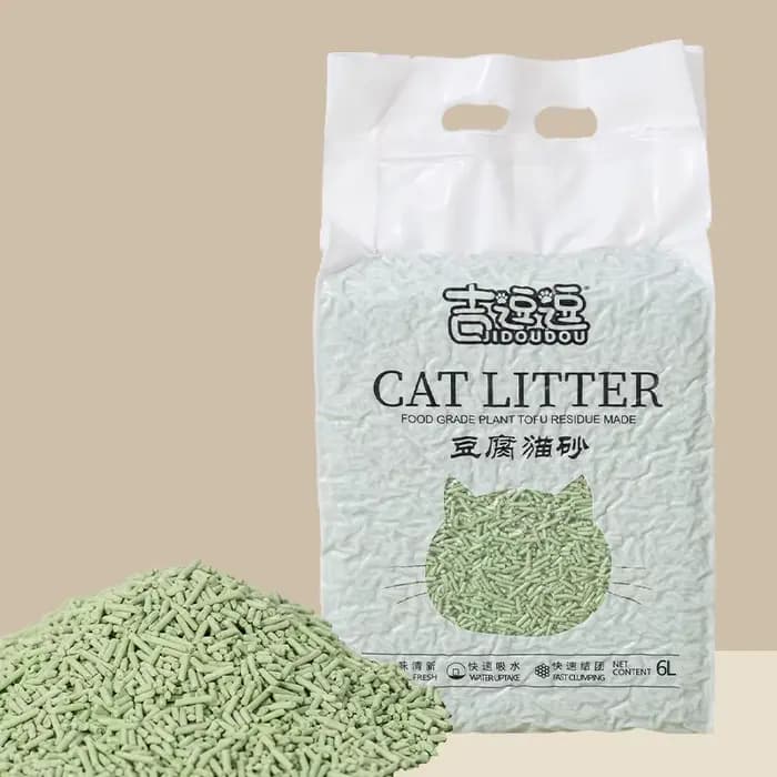 Litière pour chat Tofu 6L à gratter rapidement, déodorisée en profondeur, litière pour chat de 2mm a