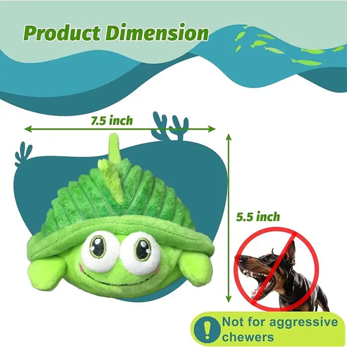 Jouet à mâcher en peluche pour chien et chat, tortue mignonne avec balle rebondissante, musique et e