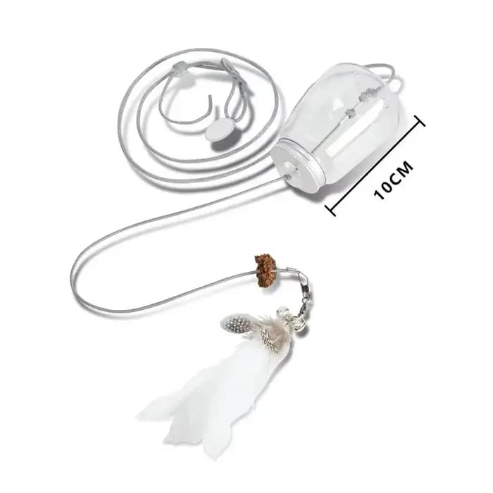 Jouet interactif pour chat, fuite de nourriture, jouets en plumes avec cloche, porte suspendue, cord