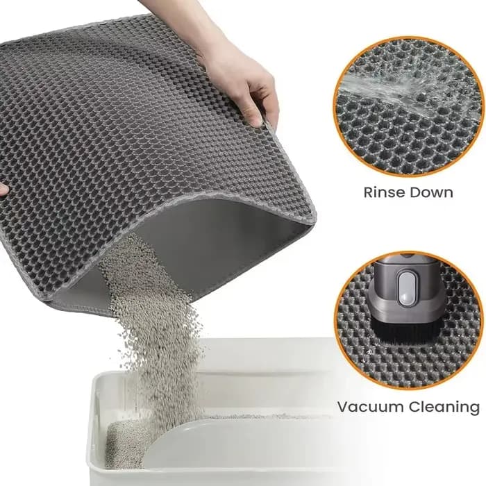 Tapis de litière pour chat, toilettes pour animaux de compagnie, imperméable, Double couche, boîte à