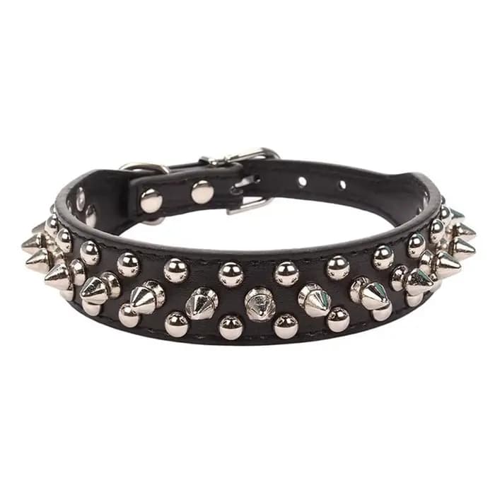 Collier en cuir pour animaux de compagnie, 1 pièce, pour mini chiens et chats, style punk avec desig
