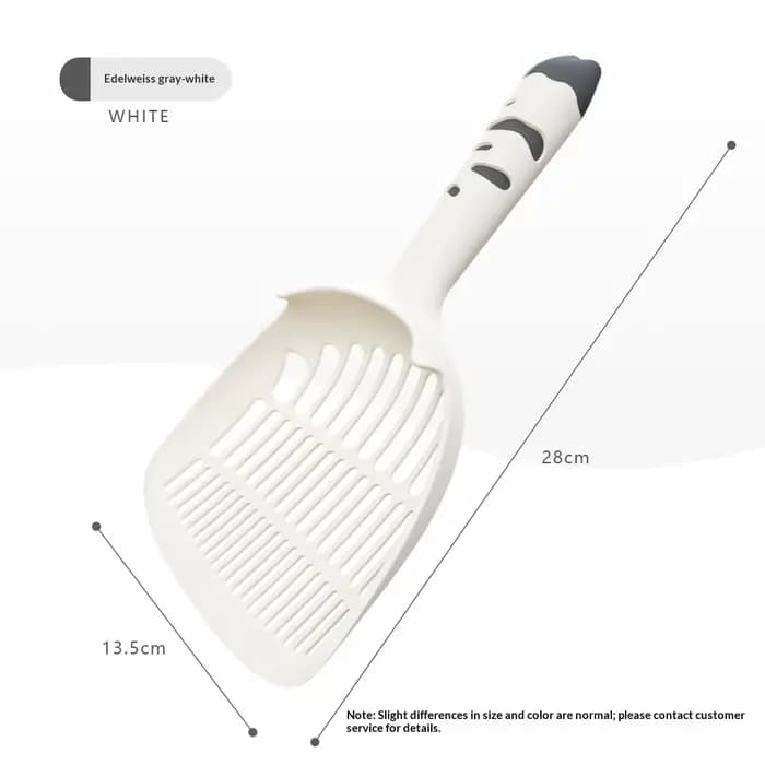 Pelle à litière pour chat à long manche, avec petites perforations, pour litière tofu, en plastique,