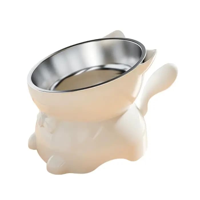 Gamelle inclinée grande taille à pied haut pour chat, chaton et chiot – Anti-fuite, anti-choc, anti-