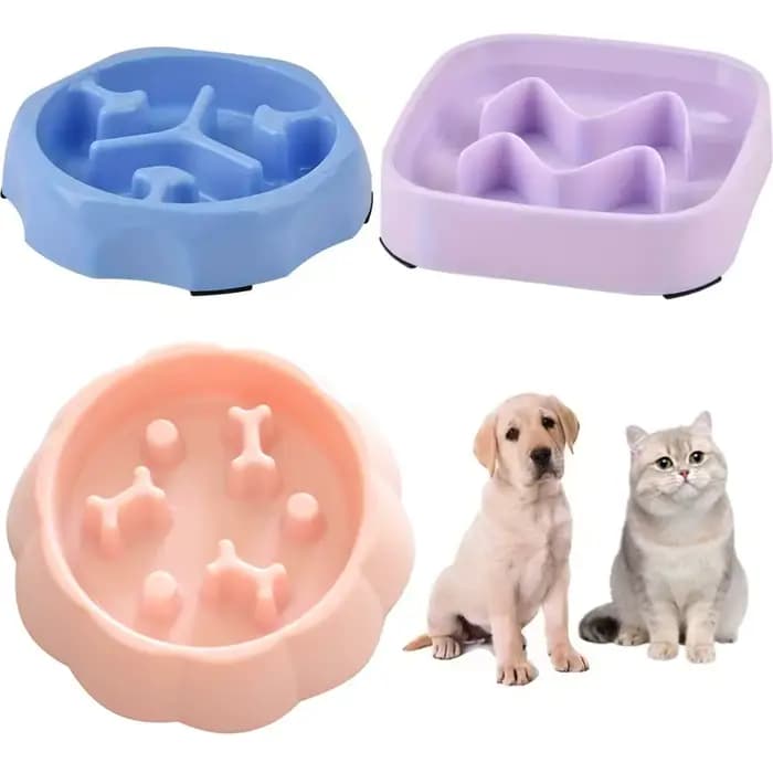 Bol carré d'alimentation lente pour animaux de compagnie, Anti-étouffement, Puzzle pour chien, bol d