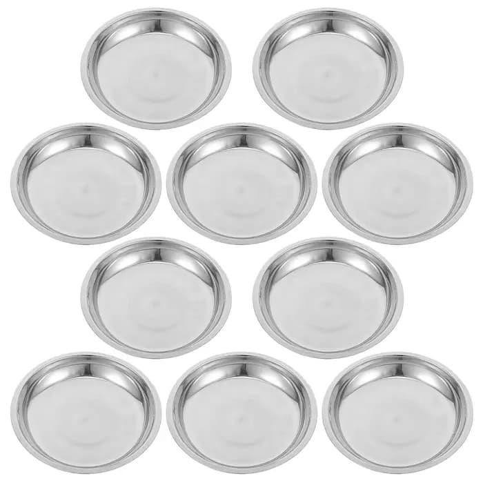 10 bols à nourriture pour chats en acier inoxydable – Bols à nourriture plats pour chats de 6,8 pouc