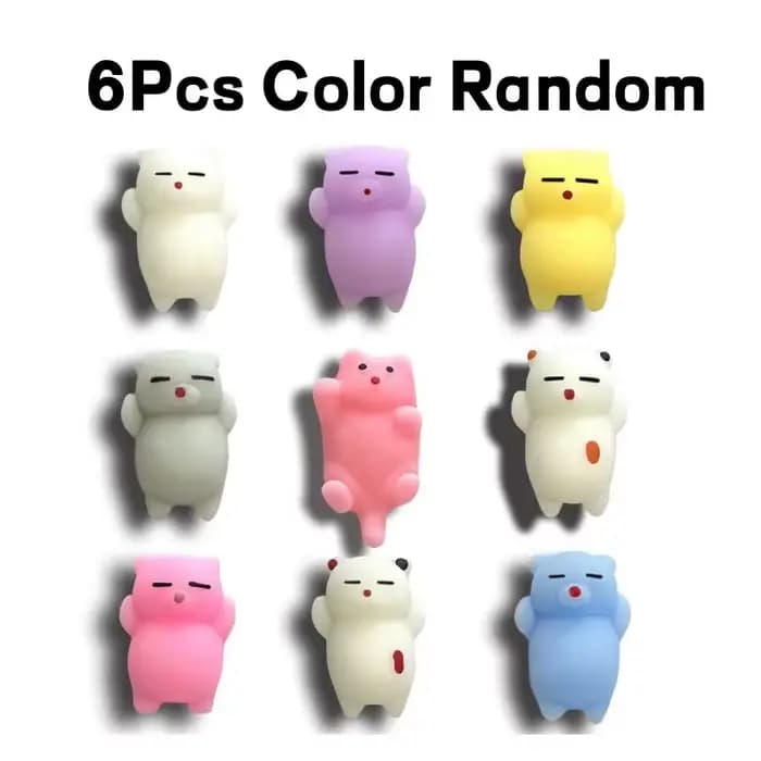 Jouets à presser chaton, 6 pièces, chat mignon, soulagement du Stress pour adultes et enfants, Anti-