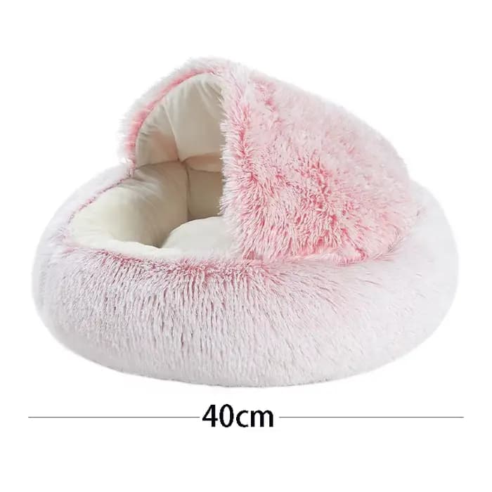Matelas rond en peluche pour animaux de compagnie, lit chaud et doux avec housse, accent de couchage