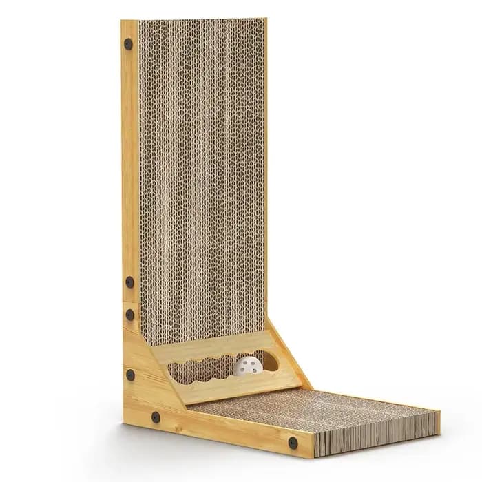 ROJECO chat griffoir chat planche à gratter pour chats jouets en forme de L griffe meulage grattoir 