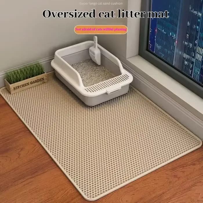 Tapis de litière pour chat, conception à 2 couches, technologie de piégeage du sable de qualité supé
