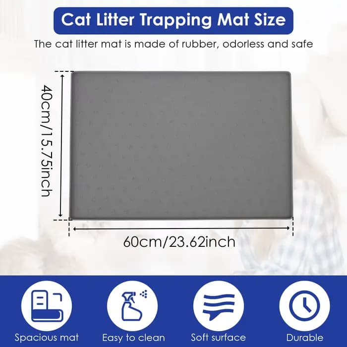 Polymères de litière en silicone imperméables pour chat, coussin de boîte à litière pour animal de c