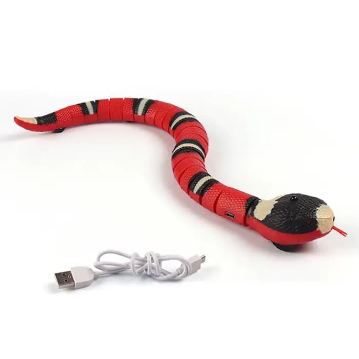 Jouets automatiques pour chats, jouets interactifs à détection intelligente, serpent, chargement USB