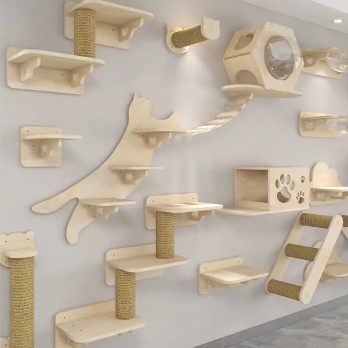Étagères murales pour arbre à chat, 1 pièce, poteau à gratter pour plate-forme de saut pour chat et 