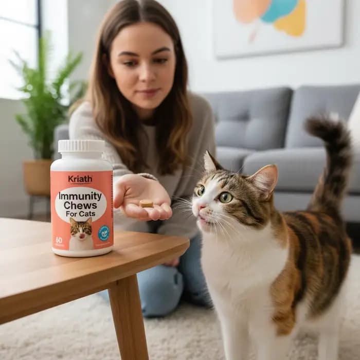 Complément alimentaire professionnel pour la santé de la peau des chats, 60 comprimés à croquer pour
