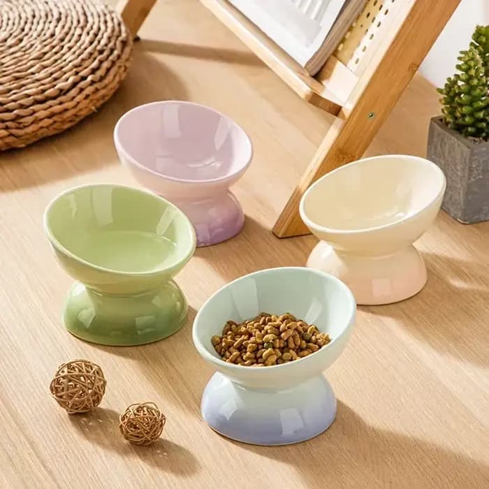 Bol en céramique pour chat, mangeoires d'eau dégradées pour aliments pour animaux de compagnie, four