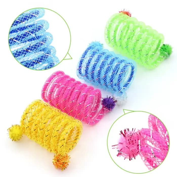 Jouets de printemps colorés pour chats, bâton interactif, boule de laine élastique résistante aux mo