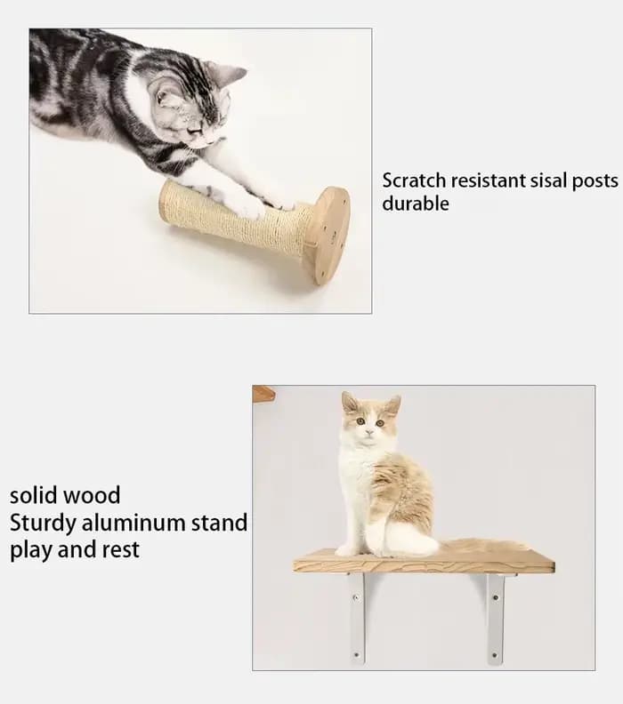Étagères murales pour arbre à chat, 1 pièce, poteau à gratter pour plate-forme de saut pour chat et 