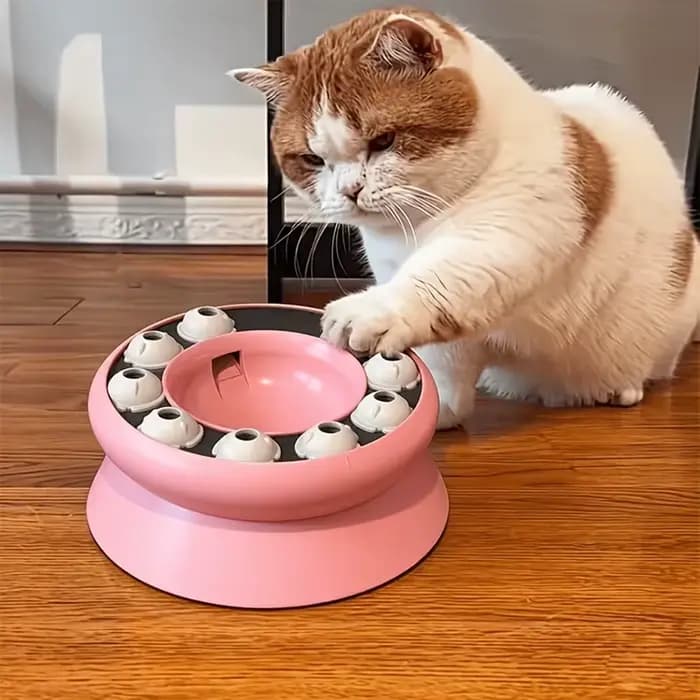 Jouet Distributeur Interactif de Friandises pour Chat, Bol Rotatif Puzzle Alimentaire, Distributeur 