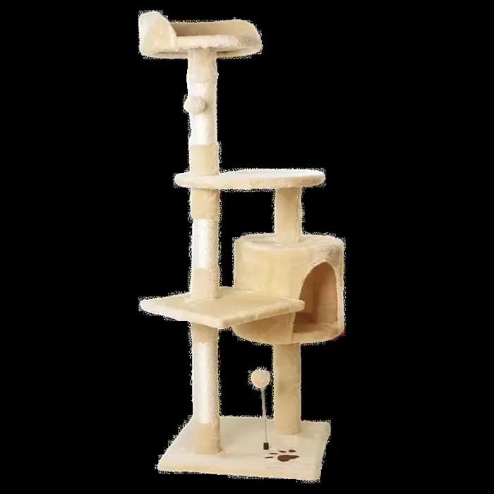 Grand cadre d'escalade multifonctionnel pour chat, une pièce, de luxe, quatre étages, personnalisé