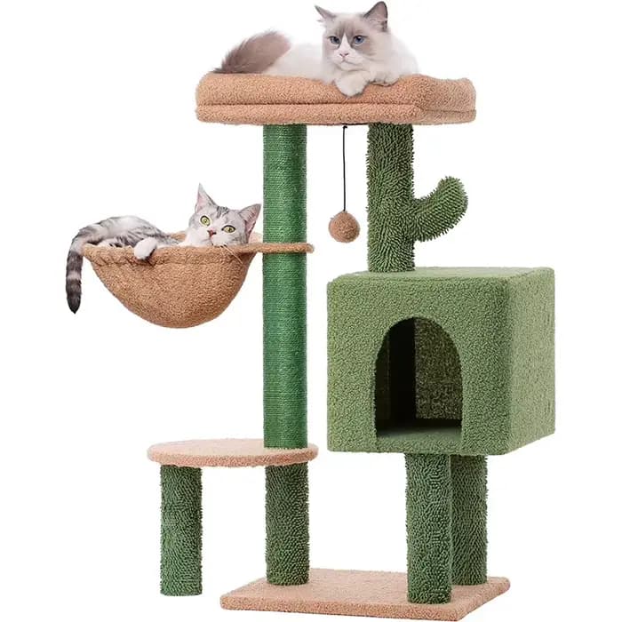 Arbre à chat Pantum pour chats d'intérieur, rampe à gratter en sisal, hamac confortable et perchoir 