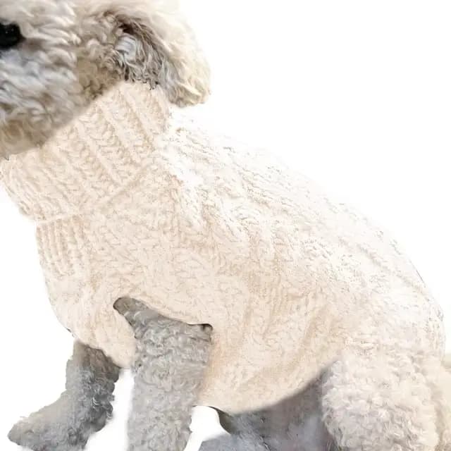 Pull chaud pour chien et chat, vêtements d'hiver à col roulé, vêtements tricotés pour animaux de com