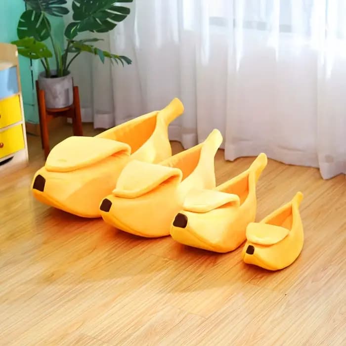 Lit pour chat banane, maison drôle et confortable, tapis pour chat, chaud et Durable, panier Portabl