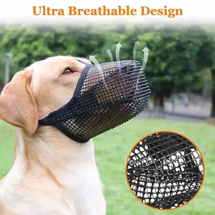 Couvre-bouche réglable et respirant pour chien, masque buccal en maille pour animaux de compagnie, m