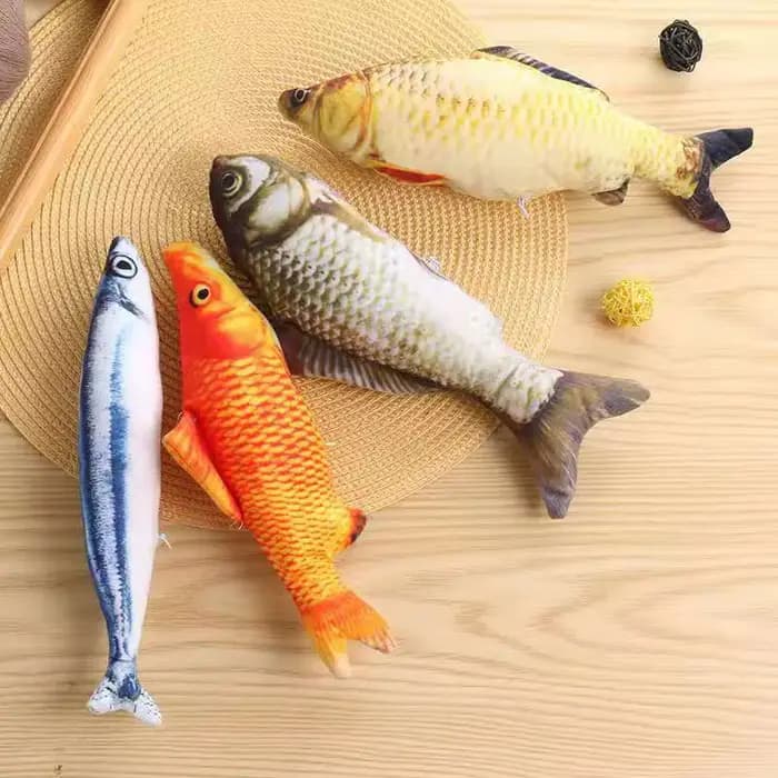 Jouet créatif pour chat, Simulation de poisson 3d, peluche douce, Anti-morsure, Interaction d'herbe 