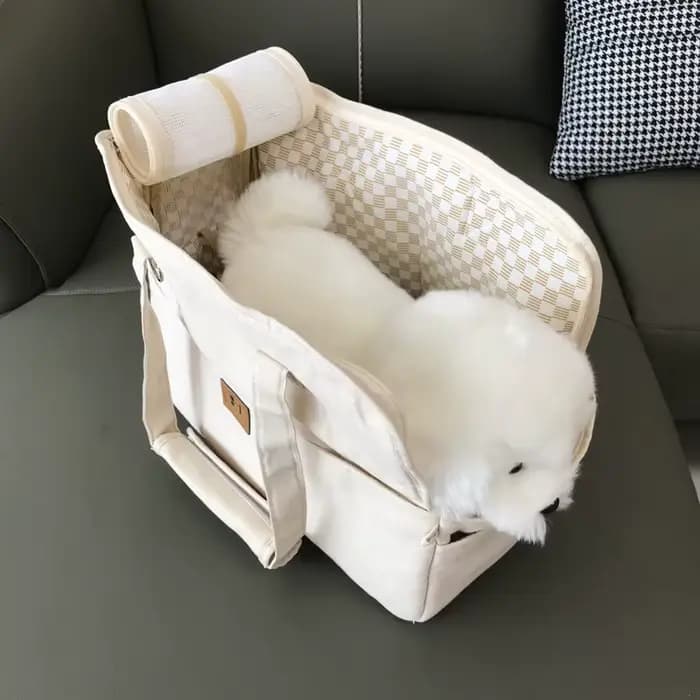 Sac de transport portable pour chat et chien, sac à bandoulière, siège de voiture antidérapant, tran