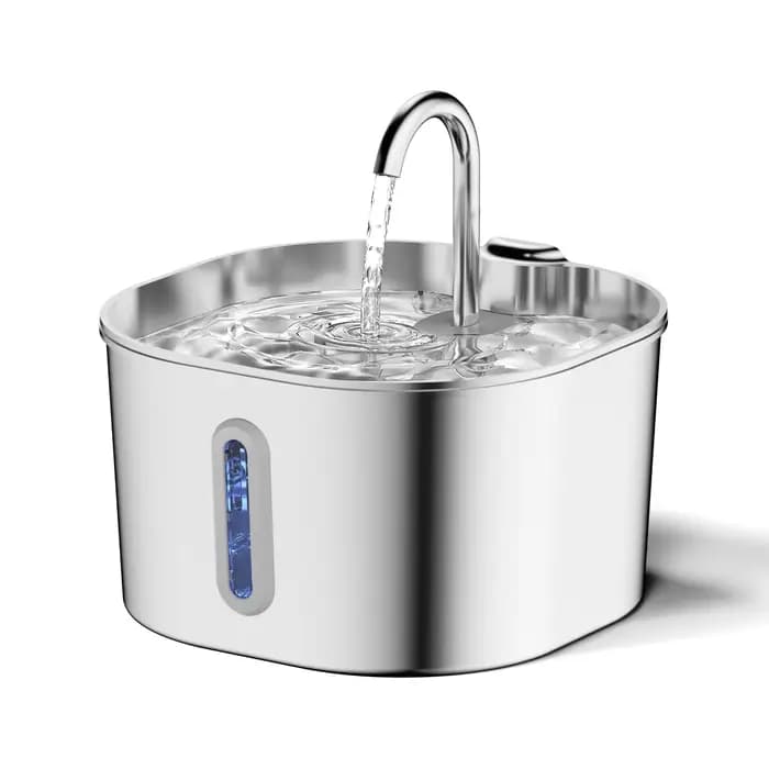 Fontaine d'eau automatique pour chat et chien, 2,2 l, avec robinet, filtre en acier inoxydable, pomp