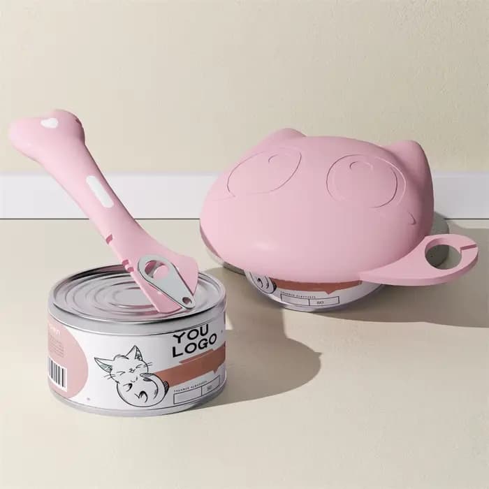 Ensemble couvercle et cuillère de nourriture pour chat en Silicone, cuillère d'alimentation multifon