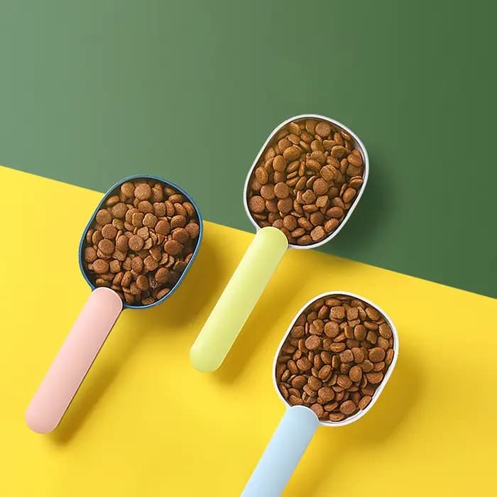 Pelle à Nourriture pour Animaux de Compagnie, avec Banc, Sac, réinitialisation, Cuillère, Multifonct