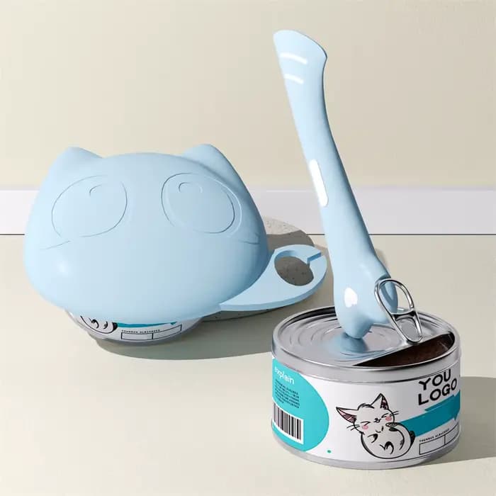 Ensemble couvercle et cuillère de nourriture pour chat en Silicone, cuillère d'alimentation multifon