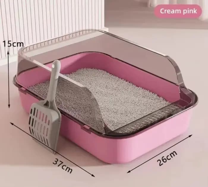Bac à sable pour chat, bac à litière semi-fermé, résistant aux éclaboussures, plateau pour chat, fou