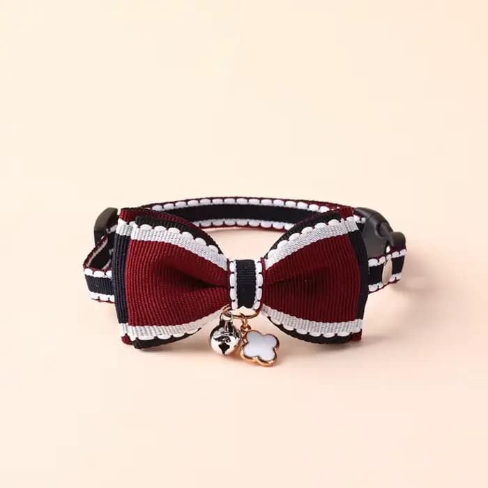 Collier pour chat mignon, réglable, Double couche, nœud papillon, avec cloche, collier pour chat, ch
