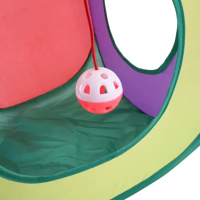 Tunnel carré arc-en-ciel pour chat, magasin pliant, seau de forage pour animaux de compagnie, jouets